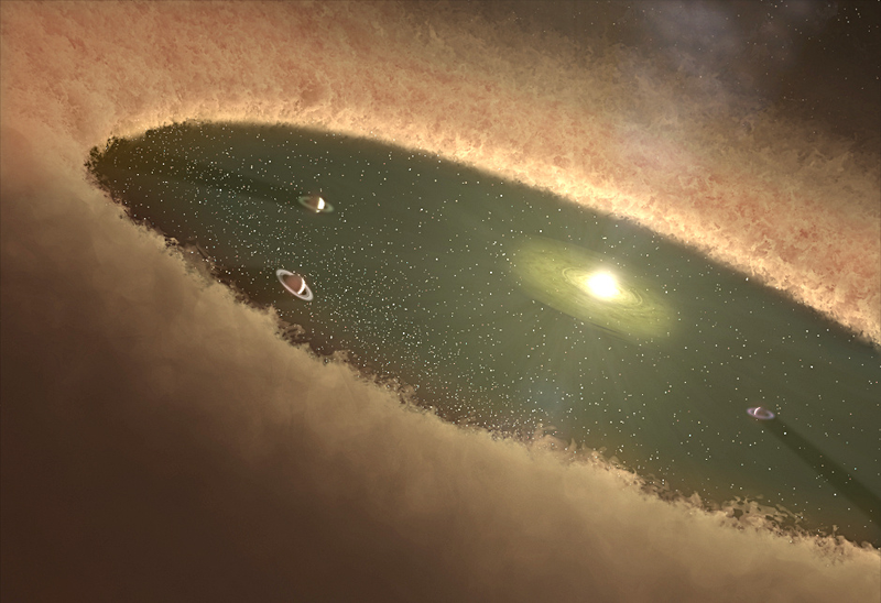 The Solar System was very different four billion years ago, with the gas giants forming in the interior. (Image: NASA/JPL-Caltech)
